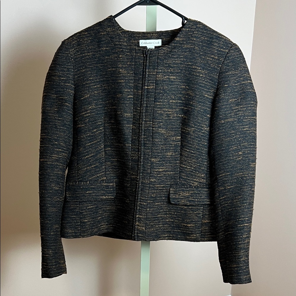Coldwater Creek Women's Black and Gold Blazer